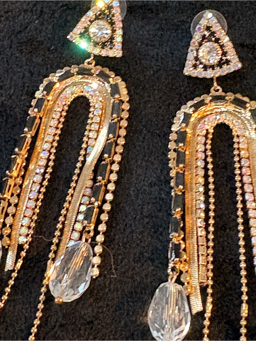 Feed Me Gems “Cleo” Heist Queen Rainbows Statement Earrings